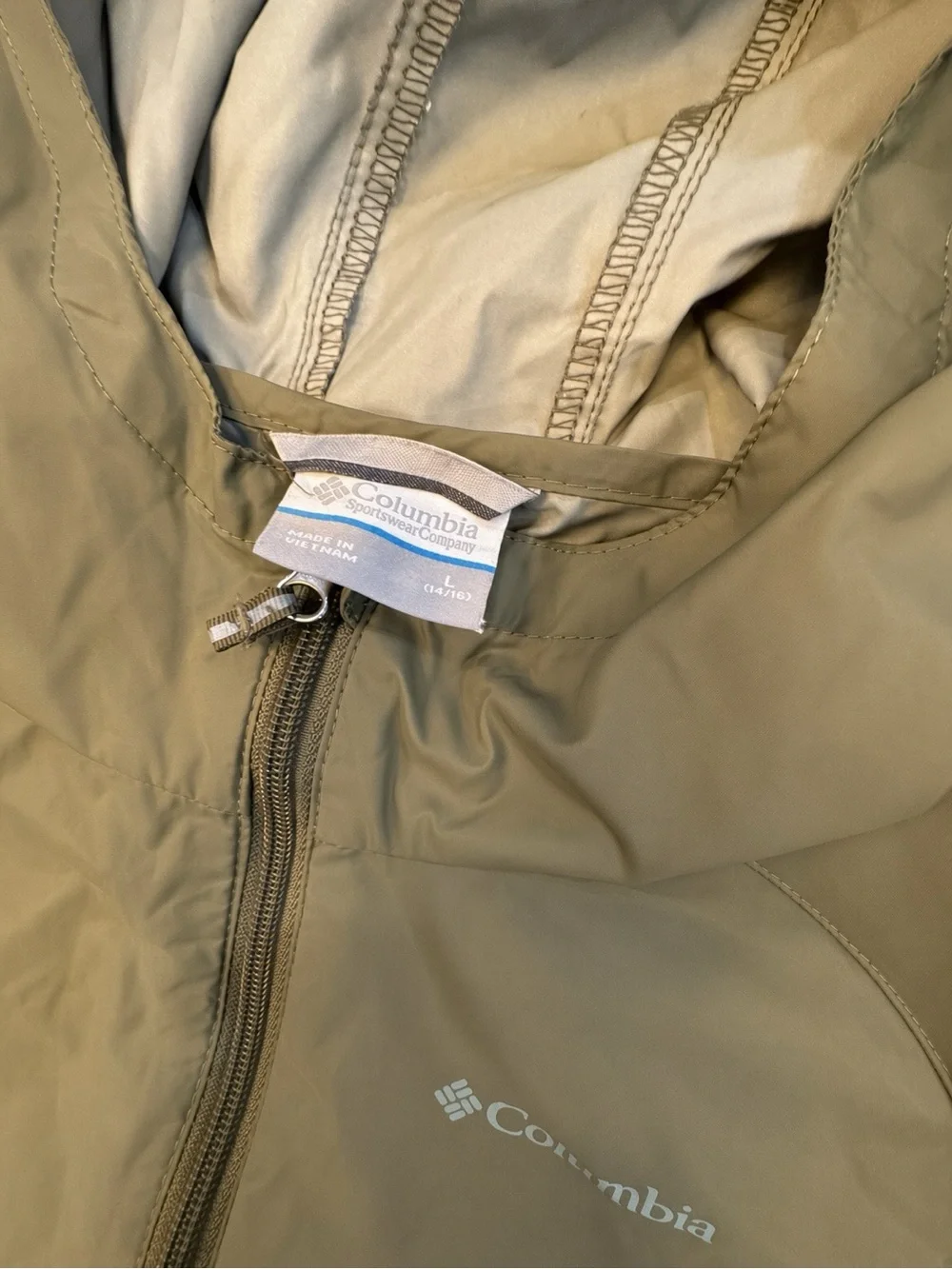 Columbia Kids Hooded Windbreaker Jacket - Khaki